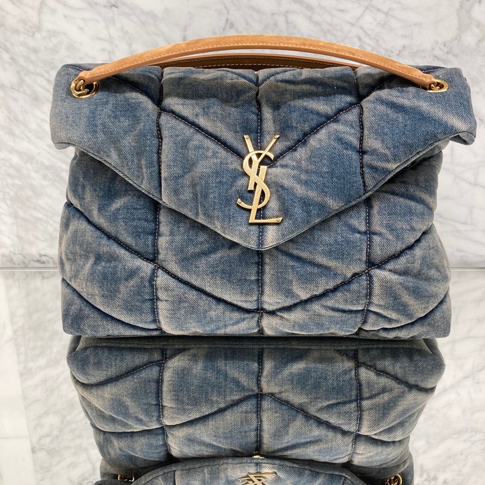 Saint Laurent Medium Denim Puffer